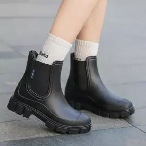 여성 숏 레인부츠 적당한굽 방수기능 여름 장마철신발 WECCA7C