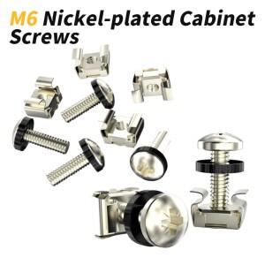 50개 M6 케이블 랙 버클 네트워크 캐비닛용 스테인리스 스틸 사각 클립 서버 선반 나사 배포 프레임