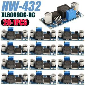 20-1피스 HW-432 조절 가능 XL6009 DC-DC 5V/6V/9V/12V 24V 출력 부스트 모듈 플레이트 스텝 업 보드