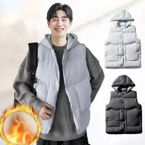 경량 남성 후드 조끼 패딩 남성 오버핏 조끼 데일리 캐주얼