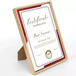 A4 상장 액자 허가증 스탠드형 틀 접이식 우드 (KYR-WFIKSI4)