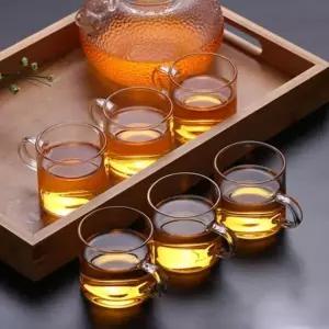 내열 투명 유리 찻잔 꽃차용 티컵