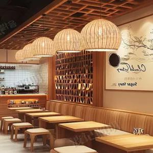 대형 라탄 천장등 감성조명 조명갓 샹들리에 북유럽 카페