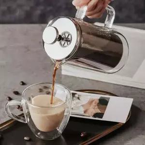 순수커피 이중 내열 유리 프렌치프레스 커피추출기