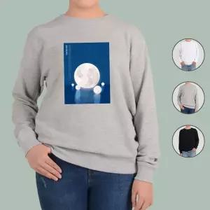 [하프클럽/알티피아]맨투맨 전색상 슈퍼문 별 하늘 밤 달 파랑 프린트셔츠