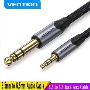 Vention 3.5mm ~ 6.35mm 어댑터 믹서 증폭기 용 Aux 케이블 금도금 잭 6.5 0.5m 3m 5m Cabo Male to