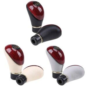 기어봉 교체 범용 시프트 레버 액세서리 가죽 노브 기어 화물차 PU 자동차 트럭 5단 스틱 나무