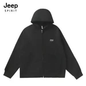 [지프]JEEP SPIRIT 남녀공용 오버핏 투웨이 후드 집업점퍼 블랙 (JSSPJK309)