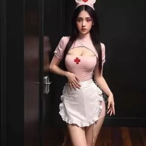 슬림메이드간호사 코레 섹시 망사 란제리 슬립 섹시슬립