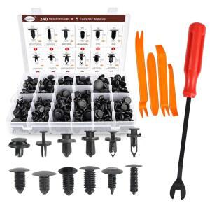 진에테리 240PCS 자동차 범퍼 혼다, 리벳 가장 도어 가능 리테이너 펜더에 푸시 및 사이즈 세트, 패스너 자동 키트 포드, 패널, GM, 플라스틱 크라이슬러와 트림, 인기 호환 도요타, - 있는 클립