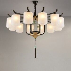 풀스펙트럼 삼색등 천정 6구 전통 감성 한지 거실 LED 한옥조명 삼색 한식집 일식집