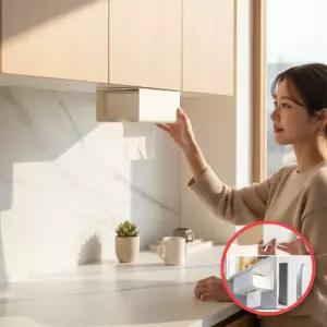 주방용 무타공 페이퍼타올케이스 벽부착 키친타올홀더 수납형