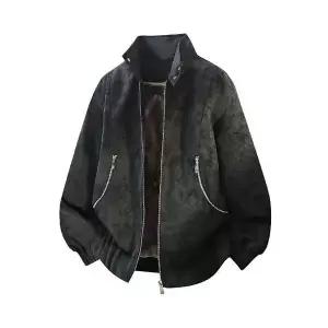 엘럽 남성용 항공 점퍼 빅사이즈 기모 빈티지PU무스탕자켓 겨울 스웨이드 뚱보룩 터틀넥 코트 박템4