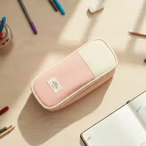 핑크 데일리 포켓 펜슬케이스 패브릭 필통 학용품