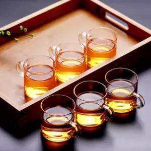 내열 유리찻잔 6p세트 손잡이 유리잔 물컵