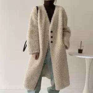 뽀글이 시어링 롱 양모100 퍼 리얼 양털 무스탕 천연