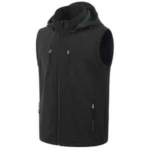 크레아모 미국 남성 캐주얼 경량 따뜻한 얇은 아우터 조끼 바람막이 민소매 재킷, 탈착식 후드 포함