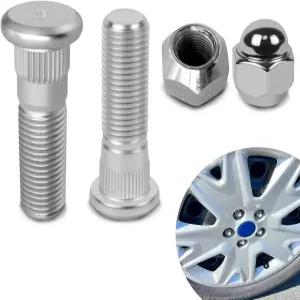 Revvugr 2 세트 휠 스터드 및 러그 너트 볼트 키트 M12x1.5 타이어 산타페 쏘나타 기아 리오 스포티지용