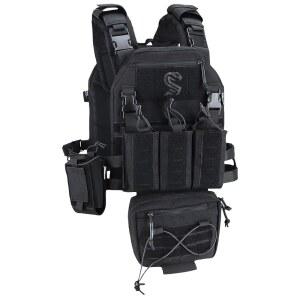 남성용 MGFLASHFORCE 전술 에어소프트 조끼, 몰 모듈러 디자인, 1000D 나일론, 드롭 파우치 라디오 포함