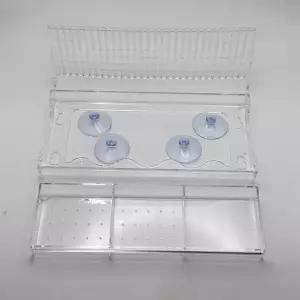 강력한 흡착판이 있는 창문 부착형 새 먹이통 아크릴 걸이식 새집 정원용