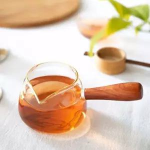 나무 손잡이 유리숙우 350ml 물병 다기 다관 찻잔 다기잔 다기주기