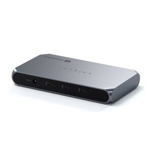 Satechi 썬더볼트 4 도크 슬림 허브 프로, USB C 100W 충전, 싱글 8K 또는 듀얼 4K 디스플레이, 포트 4개, 3.2 Gen2, 맥 /윈도우, 맥북 에어 /프로 M5 /M4, 델, 서피스, 레노버용
