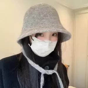 여성 겨울 털 안감 스트랩 버킷햇 턱끈 벙거지 모자 (WFKKI2C)