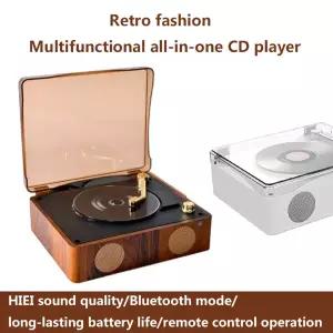 호환  휴대용 다기능 CD 레코드 플레이어 올인원 CD 축음기 음악 디스크 앨범 Bluetooth 스테레오 충전