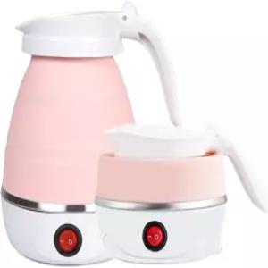 여행용 주전자 전기 소형 접이식 휴대용 캠핑용 실리콘 온수 보일러 티포트 분리형 전원 코드로 보관이