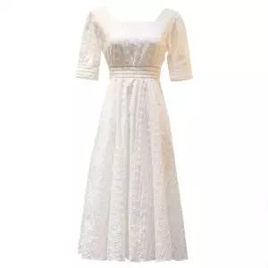 여름에 껴안는 스커트 드레스 요정 프랑스 흰색 고급 허리 여성을위한