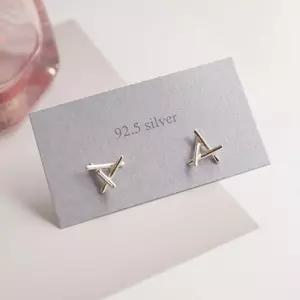 92.5 실버 삼각 막대 순은 귀걸이-silver7141