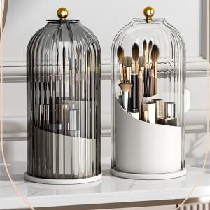 가림막 가벽 공간분리 360도 뚜껑이있는 회전 메이크업 브러쉬 홀더 립스틱 눈썹 연필 아이 섀도우 보관 상