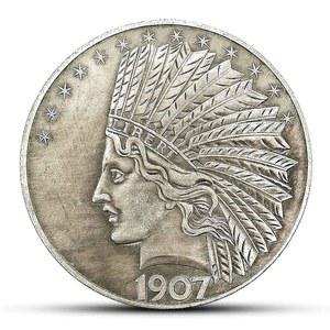 유카바 마시링 앤티크 리버티 인디언 헤드 텐 달러 동전 - 위대한 미국 기념 오래된 동전 - 유통되지 않은 모건 달러 - 미국 동전의 완벽한 품질 발견 역사