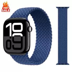 애플워치 울트라2 49mm 44mm 40mm 41mm 38mm 45mm용 브레이디드 솔로 루프 스트랩 iWatch 시리즈 9 8 7 6 S