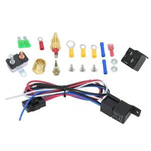 자동차 냉각 선풍기 온도조절기 스위치, 센서 릴레이 하네스 키트, 액세서리, 175-185 도, 12V