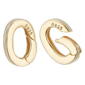 PH PandaHall 골드 오버 925 스털링 실버 스프링 게이트 링 걸쇠 2pcs 타원형 걸쇠 커넥터 금속 목걸이 단축기 팔찌 열쇠고리 제작용 10x7mm