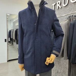 [트루젠]퍼카라 탈부착 캐시미어 울혼방 덕다운 하프 체스트 코트