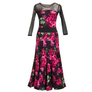 라틴댄스복 라인댄스 스포츠 탱고 챠밍 자이브 차차 탱고드레스 무대 여성댄스복 블랙 의상