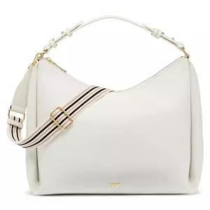 DKNY 여성용 Hailey 호보 백, 옵틱 화이트/골드, 원사이즈
