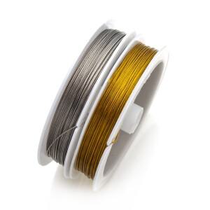 1롤 0.3 0.6 1.0mm 저항력이 강한 라인 스테인레스 스틸 와이어  테일 구슬 보석  찾기