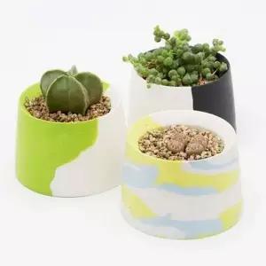 [골드스마일]모던 인테리어 화분 북유럽 다육 화분 도자기 세라믹 패턴 원형