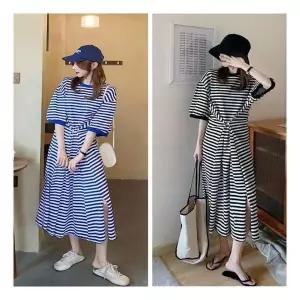 [하프클럽/셀러허브_여성트랜드패션]롱원피스 스트라이프 7부 여름원피스