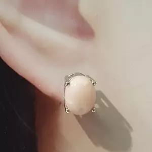 [셀러허브 패션][블루케이] 핑크오팔 원석귀걸이231104-09탄생석타원