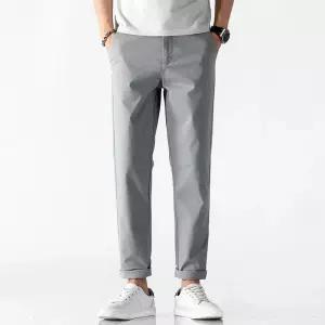 남자 기본 면바지 면 바지 통기성 통 링클프리 슬림핏 소프트 9부 캐주얼팬츠 SPO마켓5