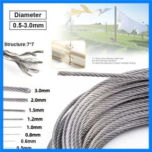 소프트 낚시 리프팅 케이블 풀 로프 건조 랙 와이어 로프 직경 77 구조 스테인리스 철사 로프 5 m 10m