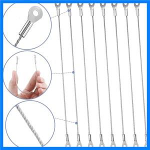 10/1Pcs 1-2mm 스테인레스 스틸 끈 케이블 아일렛 엔드 와이어 로프 낙하 방지 안전 로프 도어 커튼 교수형