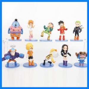10 개/대 원피스 Luffy Zoro 나미 Franky 피규어 Pvc 모델 완구 6.5-10cm