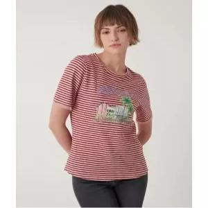 [올리비아로렌][비밀특가] 스트라이프 프린팅 티셔츠__VVBAS3F7111