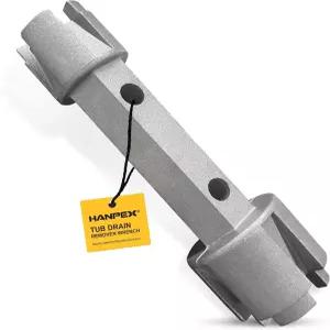 한펙스 욕조 배수구 제거 렌치 - 목욕 및 샤워 옷장 스퍼드 헤비 듀티 알루미늄용 듀얼 엔드