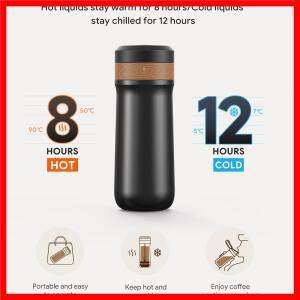 원래 휴대용 프랑스 커피 포트 단열 여행 머그잔 스테인레스 스틸/플라스틱 단열 icafilas